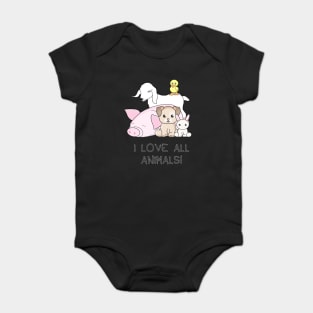 I love ALL animals Baby Bodysuit